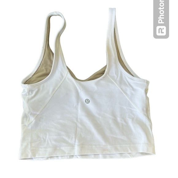 White Lululemon align crop top with built in sports bra - Picture 2 of 4